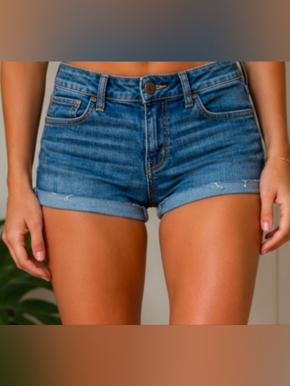 American Eagle Outfitters Women's Blue Denim Stretch Shorts Size 10